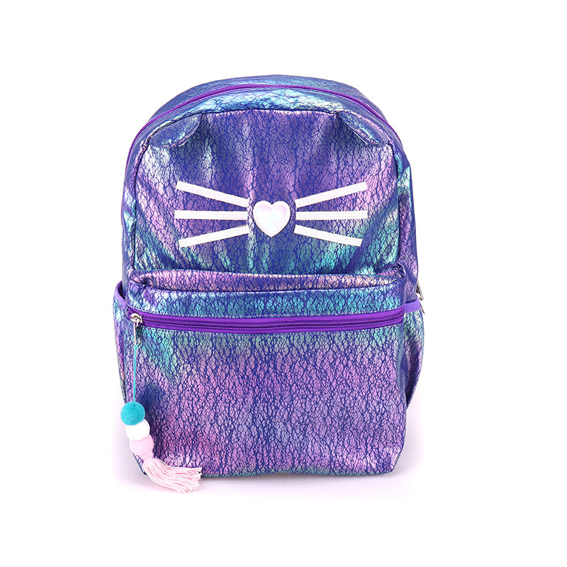 Cat PU Leather Student Schoolbag