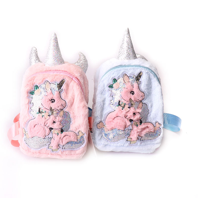 Sou entènèt jwèt Plush Unicorn elèv valiz